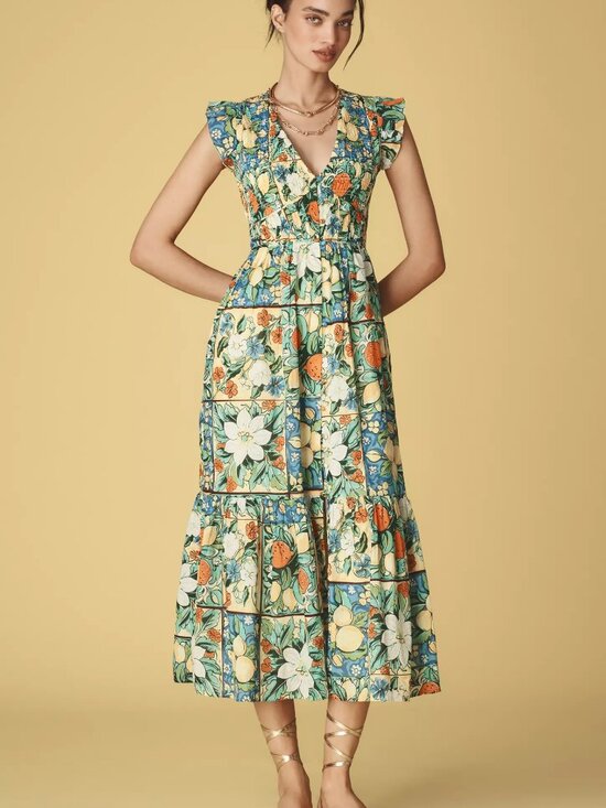 Anthropologie Dresses & Skirts - Anthropologie The Peregrine Midi Dress Fruit Motif XL (worn once!)